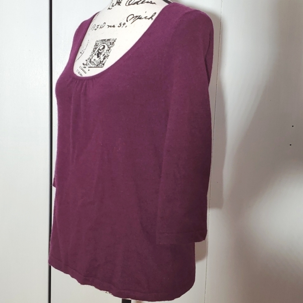 Willi Smith| Purple Scoop Neckline Wool Sweater Cozy Closet Staple Sz.M